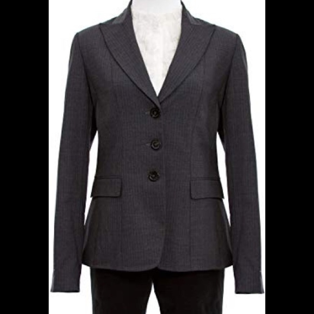 Elie Tahari Pinstripe Wool Montana Blazer Jacket Size 4 Vintage